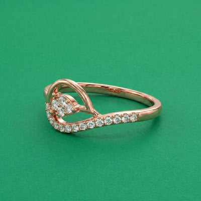 Natural Diamond Rose Gold Teardrop Ring