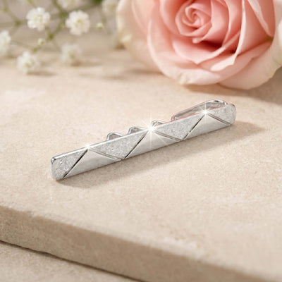 Geometric Origami Textured Sterling Silver Tie Clip
