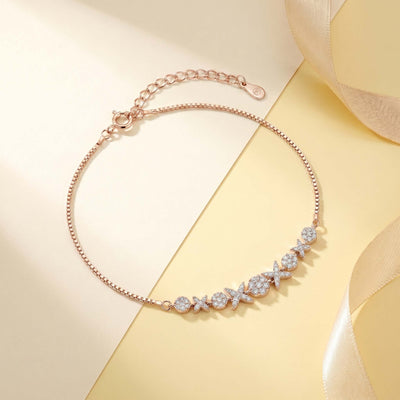 Blush Bloom Crystal Anklet Set