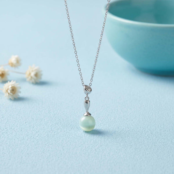 Elegant Bridal Sterling Silver Minimalist Pearl Necklace for Women - Flâneur Global® | FG | 925 Fine Silver Jewelry & Accessories