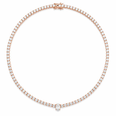 Celestial Drop Rose Gold Tennis Necklace