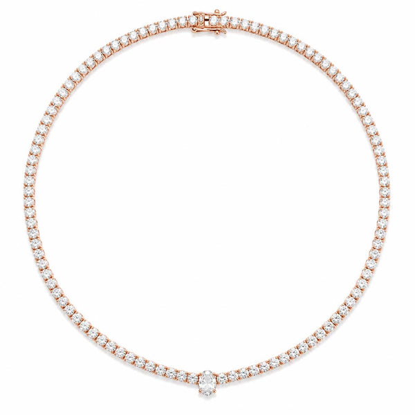 Celestial Drop Rose Gold Tennis Necklace