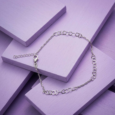 Linked Hearts Minimalist Anklet Pair