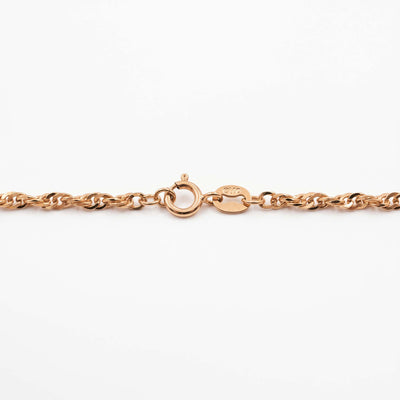 Elegant Rose Gold Rope Chain for Women Minimalist Fine Silver Jewelry