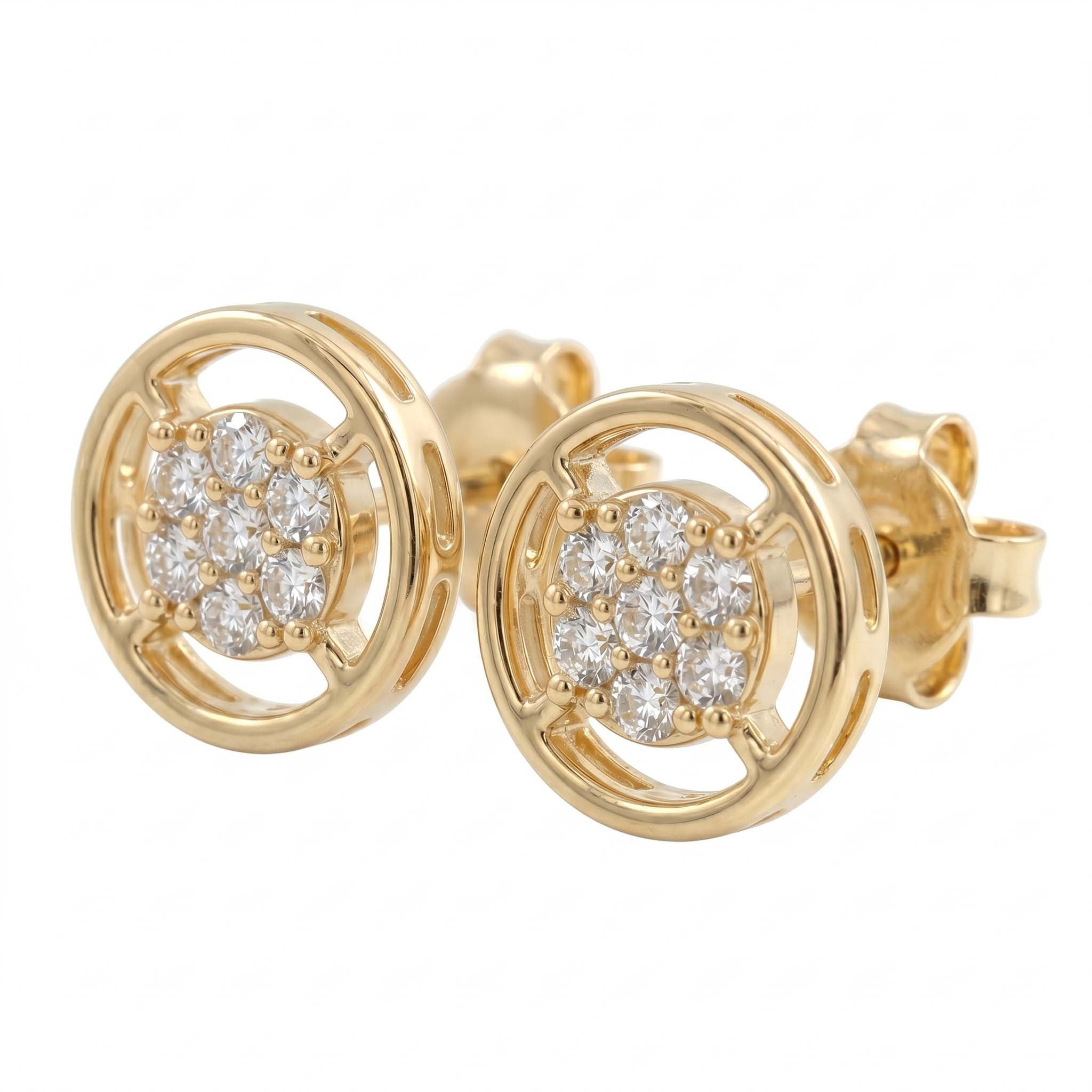 Medallion Diamond Cluster Studs