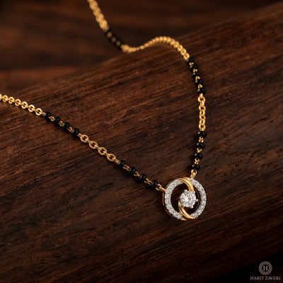 Natural Diamond Yellow Gold Mangalsutra Pendant