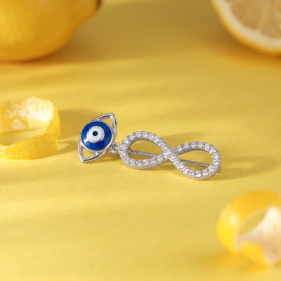 Eternal Protection Infinity Evil Eye Sterling Silver Watch Charm