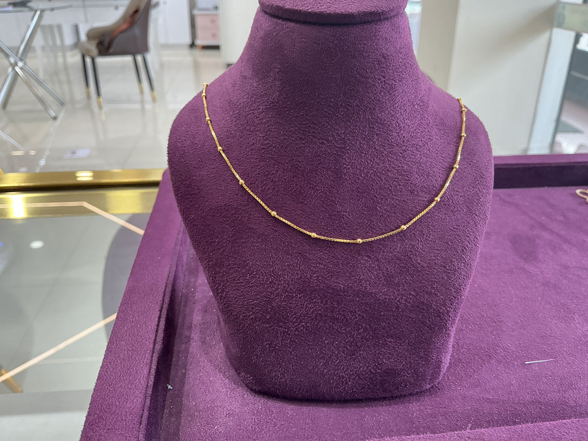 Elegant Gold Beaded Chain Necklace