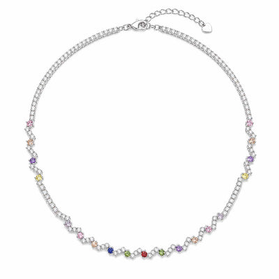 Chasing Rainbows Zigzag Sterling Silver Tennis Choker
