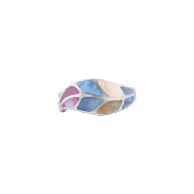 Mosaic Petal Silver Ring Nav