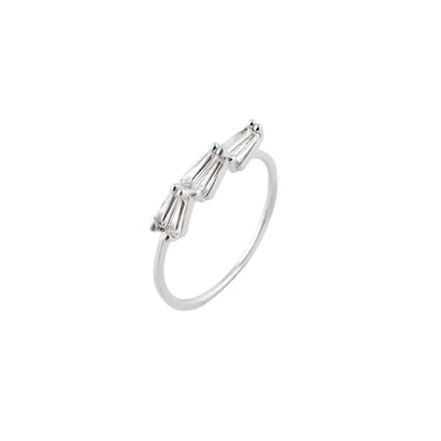 Baguette Trio Silver Ring