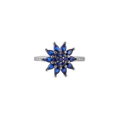 Spin Top Sapphire and Pave Silver Ring for her