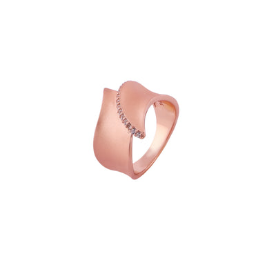 Modern Pave Accent Rose Gold Ring for her