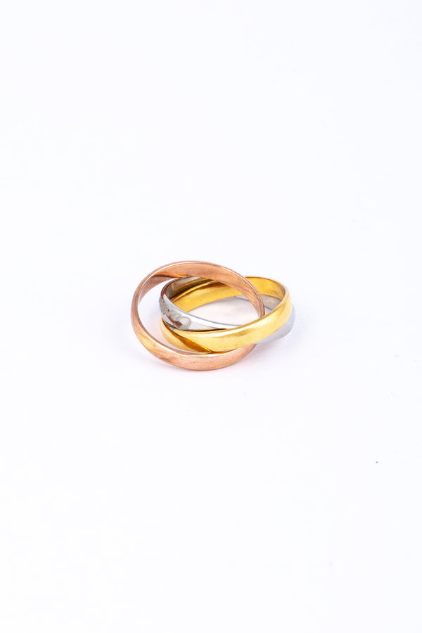 Tri-Color Interlocking Rings - Flâneur Global® | FG | 925 Fine Silver Jewelry & Accessories