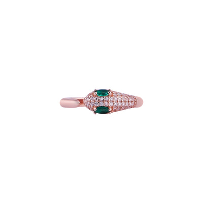 Serpent Pave Rose Gold Ring for her
