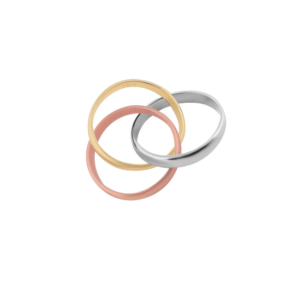 Interlocking Three-Tone Band for her - Flâneur Global® | FG | 925 Fine Silver Jewelry & Accessories