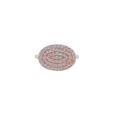 Oval Pave Silver Ring for her