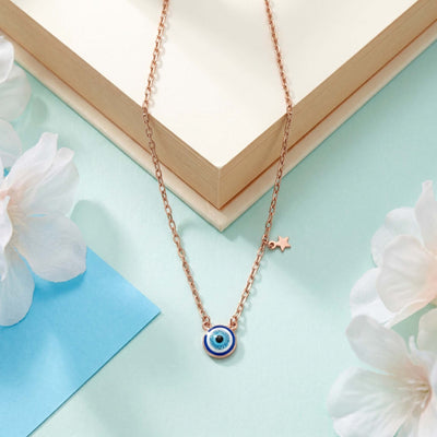 Sterling Silver Blue Nazar Protection Pendant