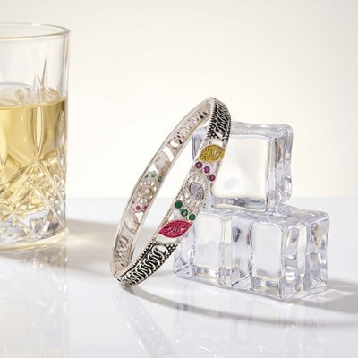 Artistic Enamel & CZ Vintage Style Bracelet for Women