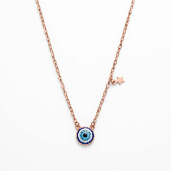Sterling Silver Blue Nazar Protection Pendant - Flâneur Global® | FG | 925 Fine Silver Jewelry & Accessories
