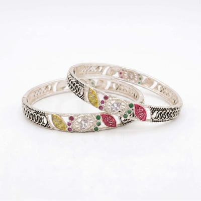 Artistic Enamel & CZ Vintage Style Bracelet for Women