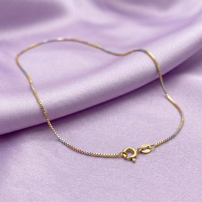 Two Tone Snake Chain Necklace for Women 925 Fine Silver Gold and Silver Necklace
