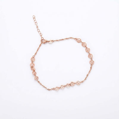 Rosé Clover Charm Link Anklet