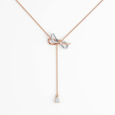 Sterling Silver Gold Tone Adjustable Necklace with Heart Crystal Charm
