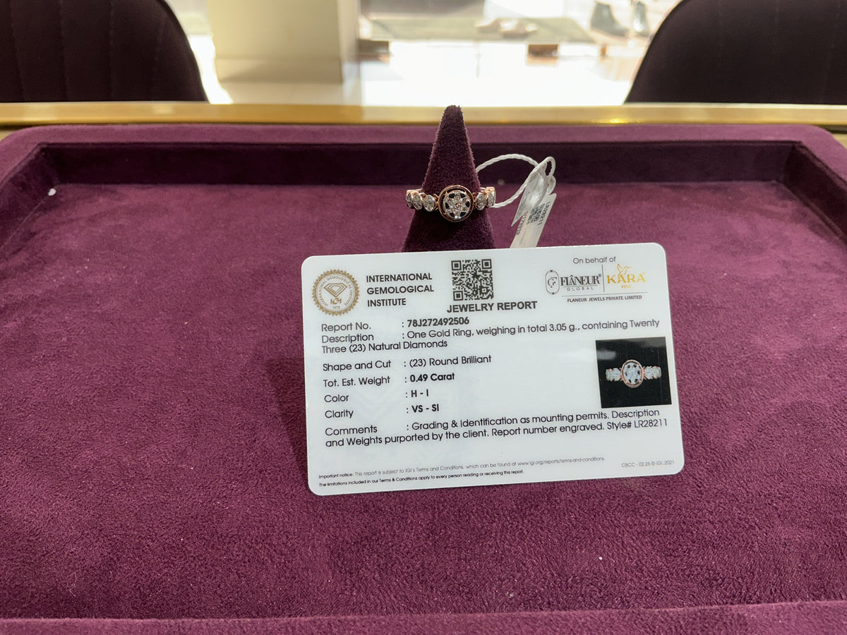 Rose Gold Natural Diamond Cluster Ring
