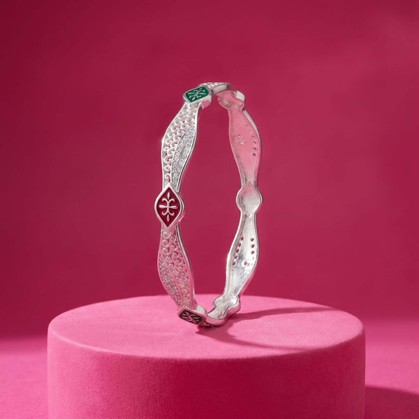 Silver Colorful Enamel Bangle for Women - Flâneur Global® | FG | 925 Fine Silver Jewelry & Accessories