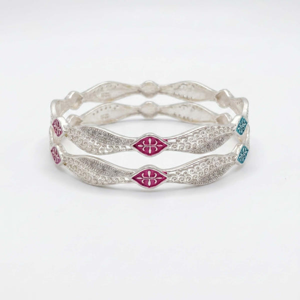 Silver Colorful Enamel Bangle for Women - Flâneur Global® | FG | 925 Fine Silver Jewelry & Accessories