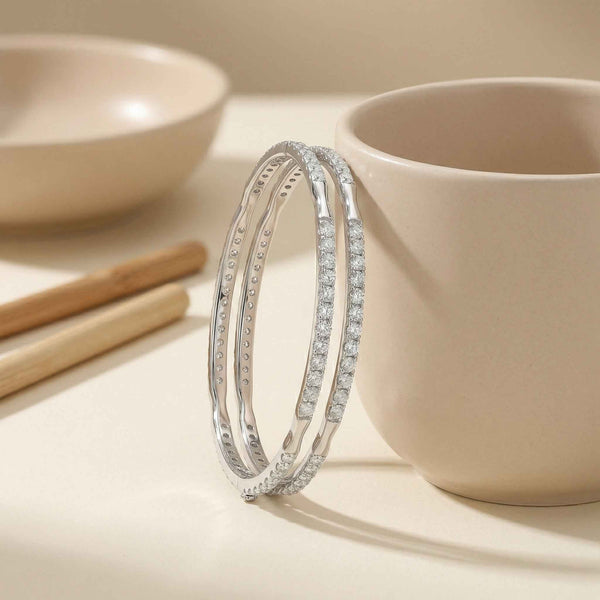 Celestial Infinity Pavé Silver Bangle - Flâneur Global® | FG | 925 Fine Silver Jewelry & Accessories