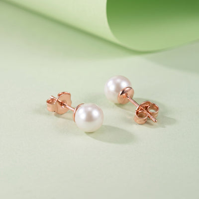 Classic White Freshwater Pearl Stud Earrings