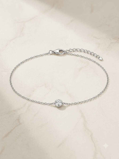 Luna Solitaire Single Anklet