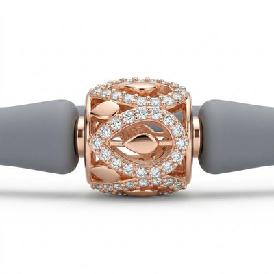 Rose Gold Filigree Charm Silicone Bracelet