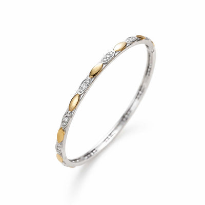 Flaneur 925 Silver Rippled Edge Textured Stacking Bangles (Set of 2)