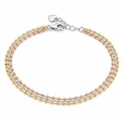 Layered Gold Beaded Chain Anklet for Women Minimalist Anklet