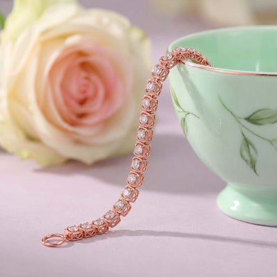 Natural Diamond Rose Gold Tennis Bracelet