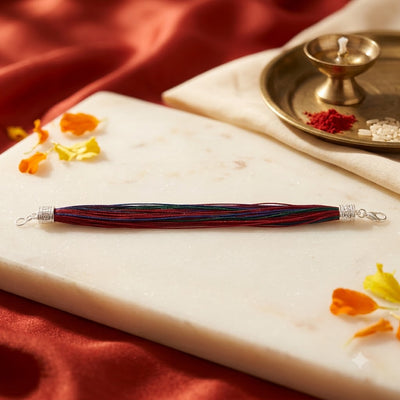 925 Silver Multicolor Thread Rakhi