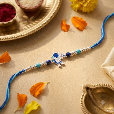 Blue Cartoon Rakhi – Kids Silver Rakhi