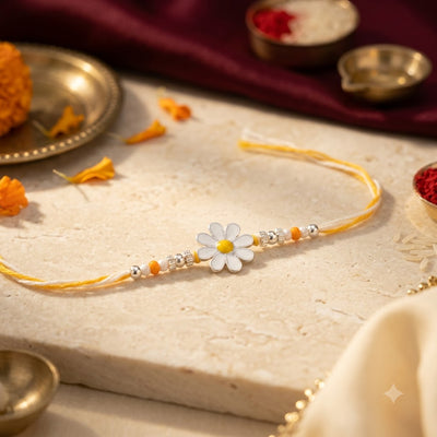 925 Silver Daisy Flower Rakhi