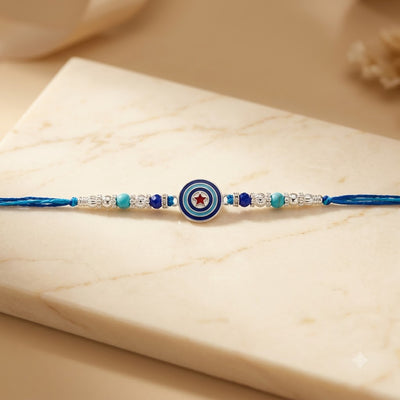 925 Silver Blue Star Rakhi – Kids Silver Rakhi