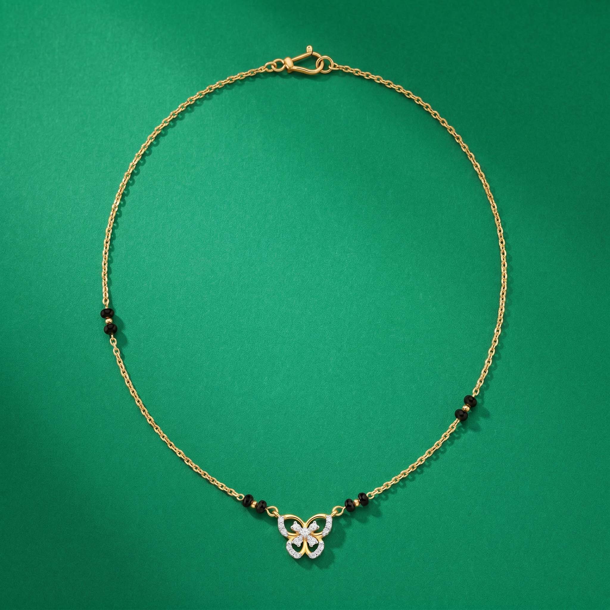 Natural Diamond Yellow Gold Mangalsutra