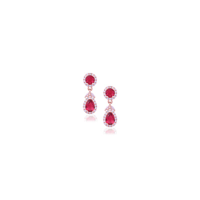 Silver Ruby Drop