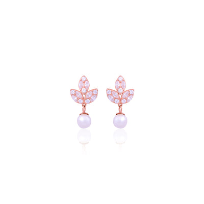 Silver Sparkling Petal Earrings