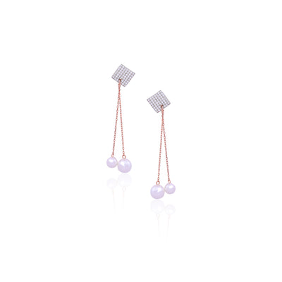 Silver Pearl Cascade Earrings Nav