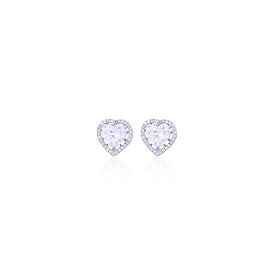 Silver Love Studs Earrings