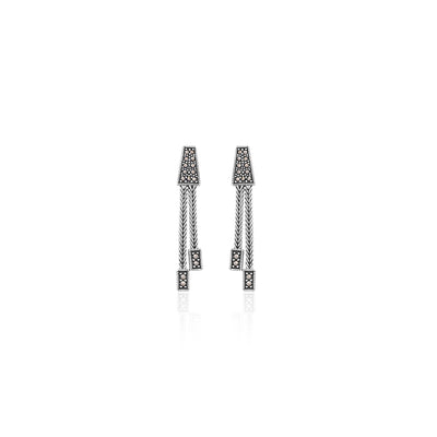 Silver Art Deco Dangles for Her