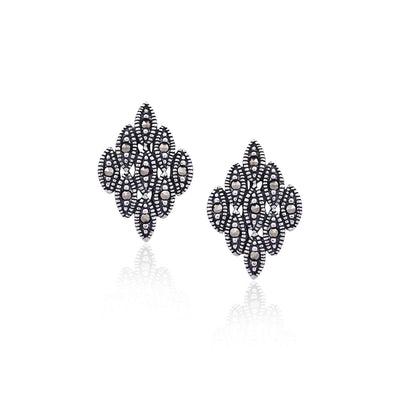 Silver Marquise Cluster Studs for Her