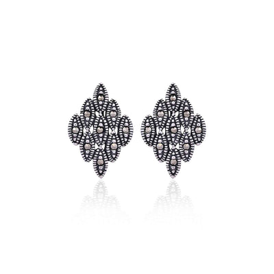 Silver Marquise Cluster Studs for Her